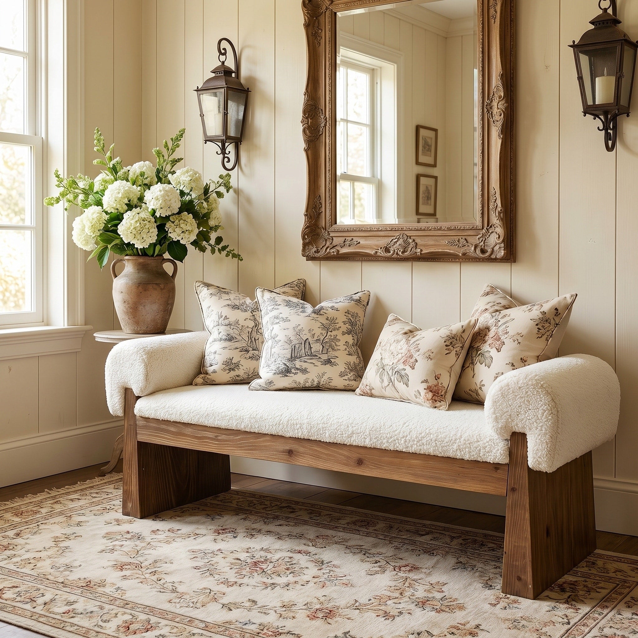 55 Inch Entryway Shoe Bench Indoor Window Bench Solid Wood End Of Bed Bench With Removable Cushion