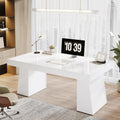 55 Inch Executive Desk Thick Wood Office Computer Desk With Double Pedestal