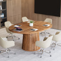 55 Inch Oval Conference Table For 6 Rustic Farmhouse Boardroom Desk