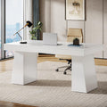 55 Inches Executive Desk Home Office Desk Wood Computer Desk Business Workstation