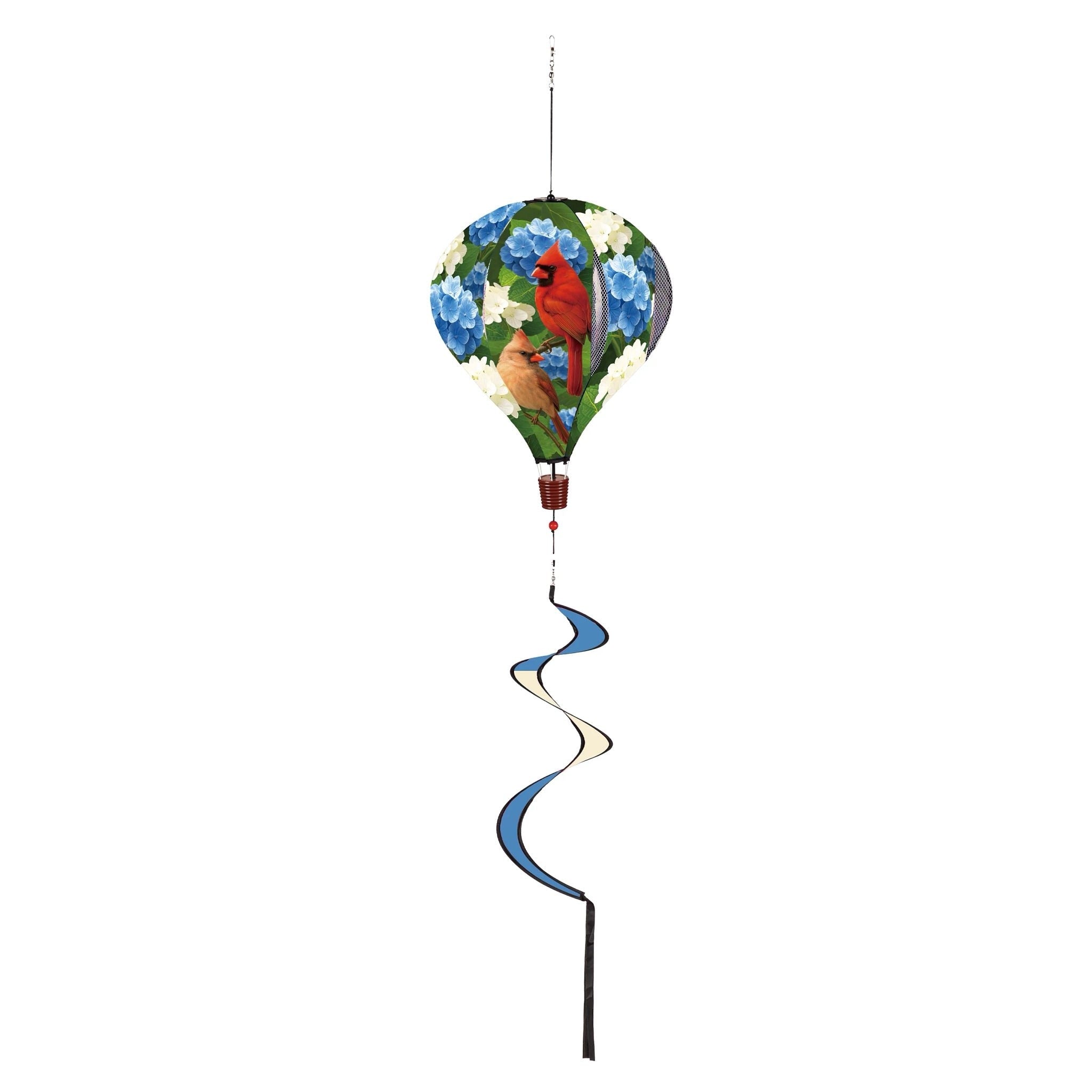 55 In. Cardinal Couple Among Hydrangea Balloon Spinner