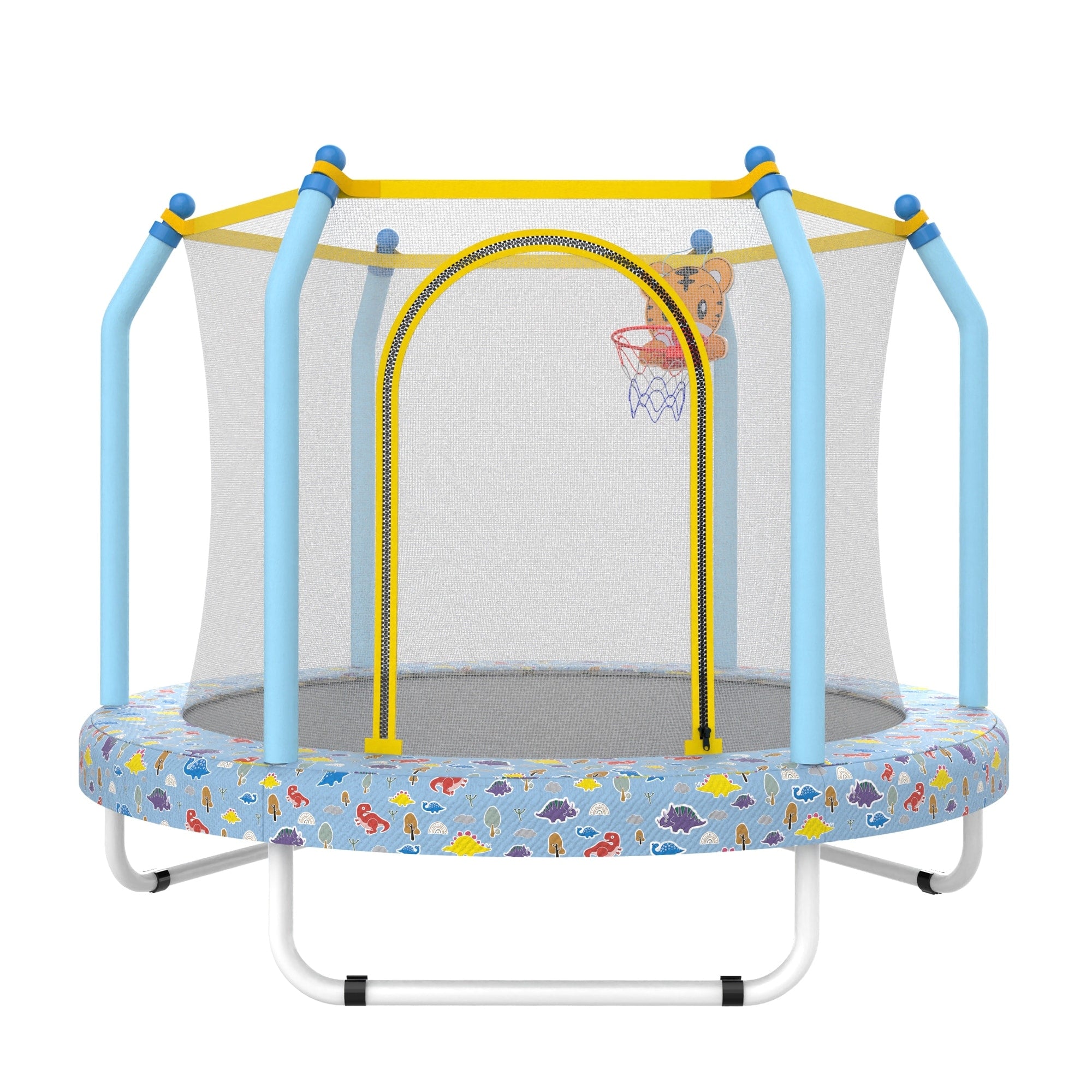 55 Inch Trampoline For Kids Indoor Outdoor Small Toddler Trampoline With Basketball Hoop