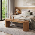 55.11 Inch Solid Wood Bench Farmhouse End Of Bed Bench