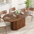 55.11 70.86 Extendable Dining Table With Striped Legs For Living Room Kitchen