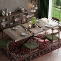 55.11 70.86 Retro Rectangular Stretch Dining Table With Storage Box