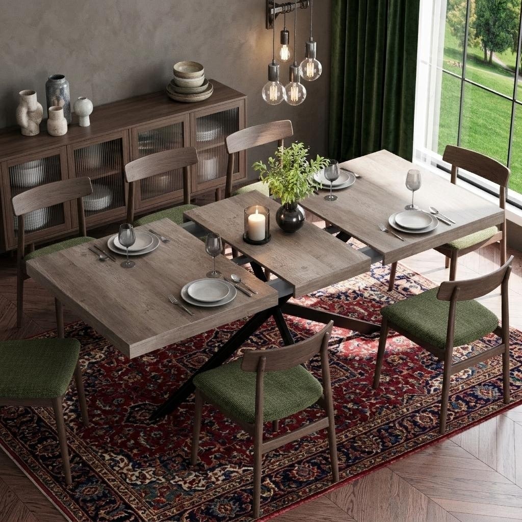 55.11 70.86 Retro Rectangular Stretch Dining Table With Storage Box