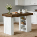 55.1 Bar Table With Storage Shelves For Kitchen Dining Room Basement