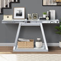 55.9 Modern Full Body Mirror Entryway Table With Sturdy Trapezoidal Base For Stylish Home Decor