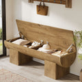 55 Entryway Bench With Flip Top Storage And 2 Safety Hinges