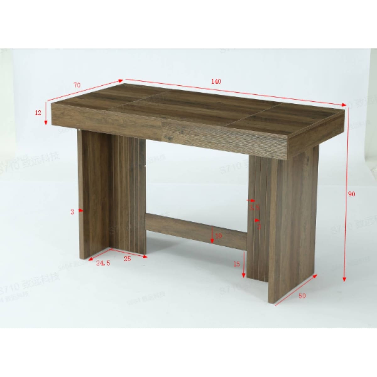 55 Farmhouse High Pub Table Extra Large Worktop Leg Room Natural Brown 55.12 W X 27.55 D X 35.43 H