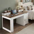 55 Farmhouse Office Desk With Cabinet And Charging Station