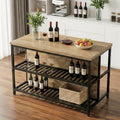 55 Farmhouse Rustic 3 Tier Kitchen Island Table With Storage