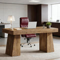 55 Mid Century Modern Executive Desk With Trapezoid Base For Home Office