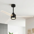 55 Modern Black 3 Clear Blades Ceiling Fan With Dimmable Led Light And Remote
