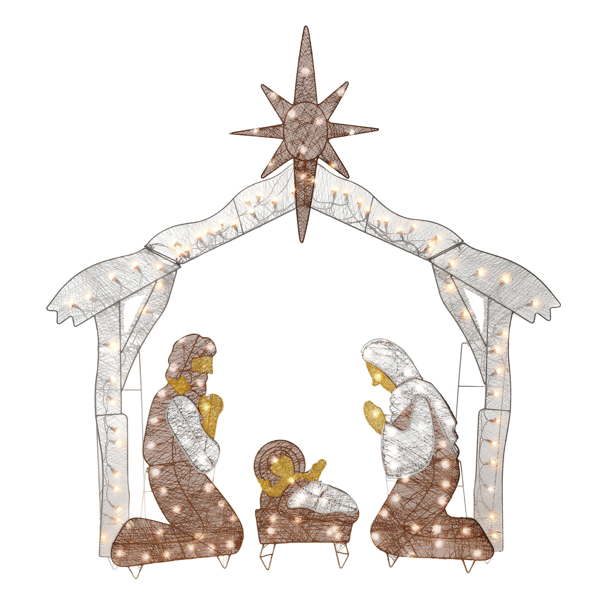 55 Nativity Scene With Clear Lights 51.5