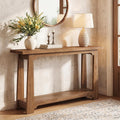 55 Solid Wood Console Table Farmhouse Entryway Table With Storage Shelf Narrow Sofa Table Behind Couch