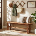 55 Solid Wood Dining Bench Farmhouse Rustic Indoor Bench For Dining Table End Of Bed Hallway 55.1 W X 11.8 D X 17.7 H