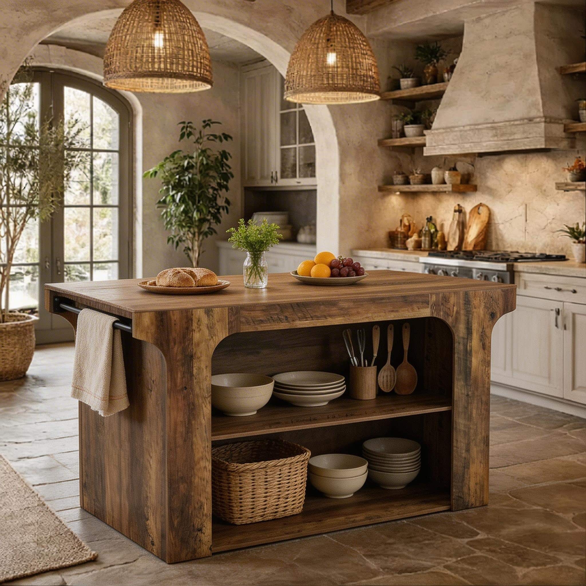 55 Stationary Kitchen Island With Storage Counter Height Island Kitchen Table Dinner Prep Station For Dining Room