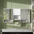 55 Wall Mount 3 In 1 Mirror Cabinet With Adjustable Shelf Soft Closing Hinges High Quality Mdf For Bathroom Vanity