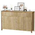 55 Fluted Sideboard Buffet Cabinet With Storage Drawers And Adjustable Shelves