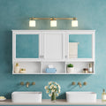 55 Mirror Medicine Cabinet With Open Shelves Wall Mounted Storage With Doors Mirror Adjustable Shelf