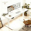 55 24 White Double Beam Electric Standing Desk Height Adjustable Desk