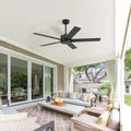 56 In Ceiling Fan Without Light 5 Plywood Blades Quiet Reversible Dc Motor Remote Control