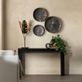 56.25 In. Black Solid Wood Accent_Console_Sofa Table