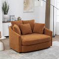 56.3W Modern Upholstered Round Accent Chaise Oversized Barrel Lounger With 5 Pillows