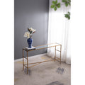 56.5X14X30 Antique Gold Console Table Mirrored Top