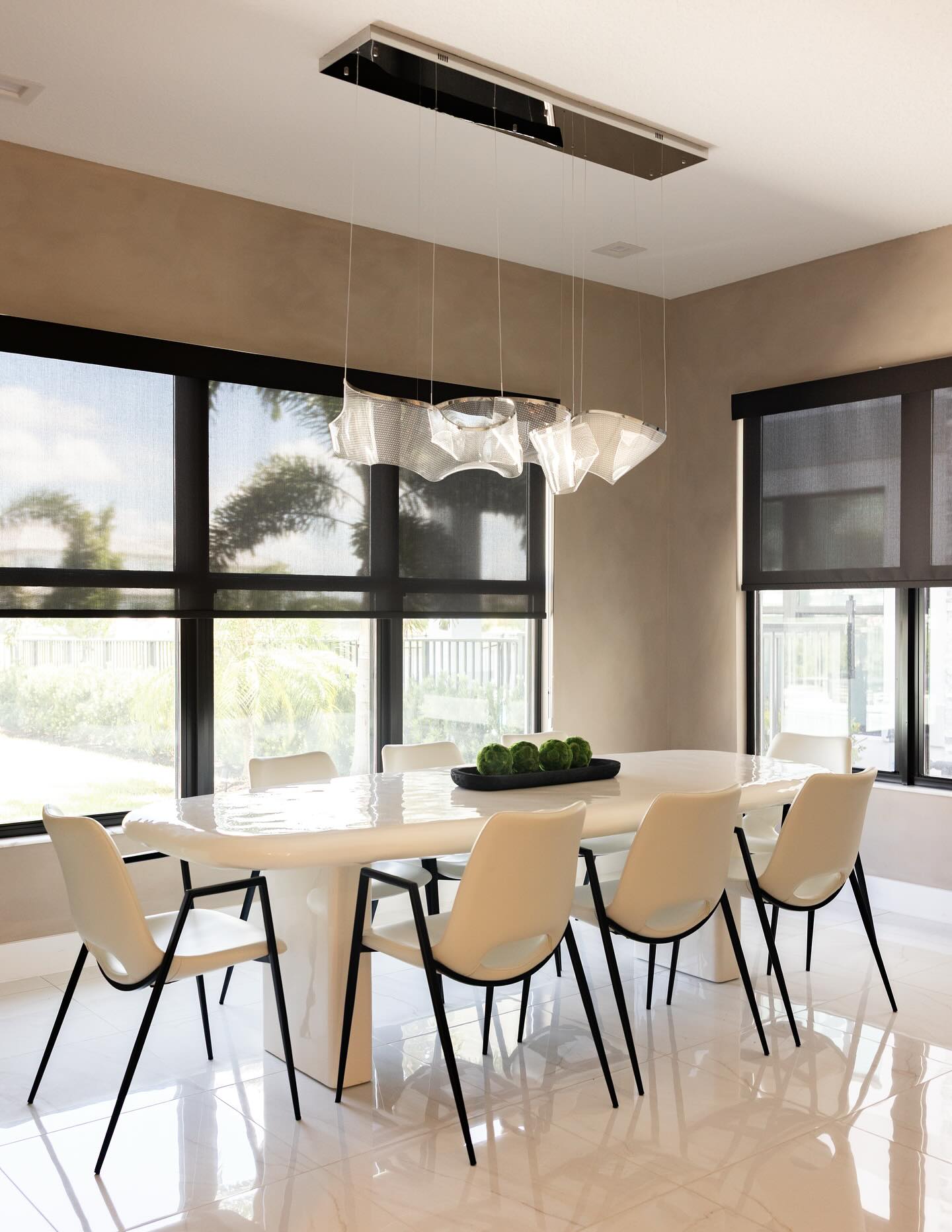 Amalie 103in Rectangular White Resin Dining Table