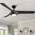 56 Modern Farmhouse Reversible Quiet Motor Ceiling Fan Light With Dark Gray Abs Blades