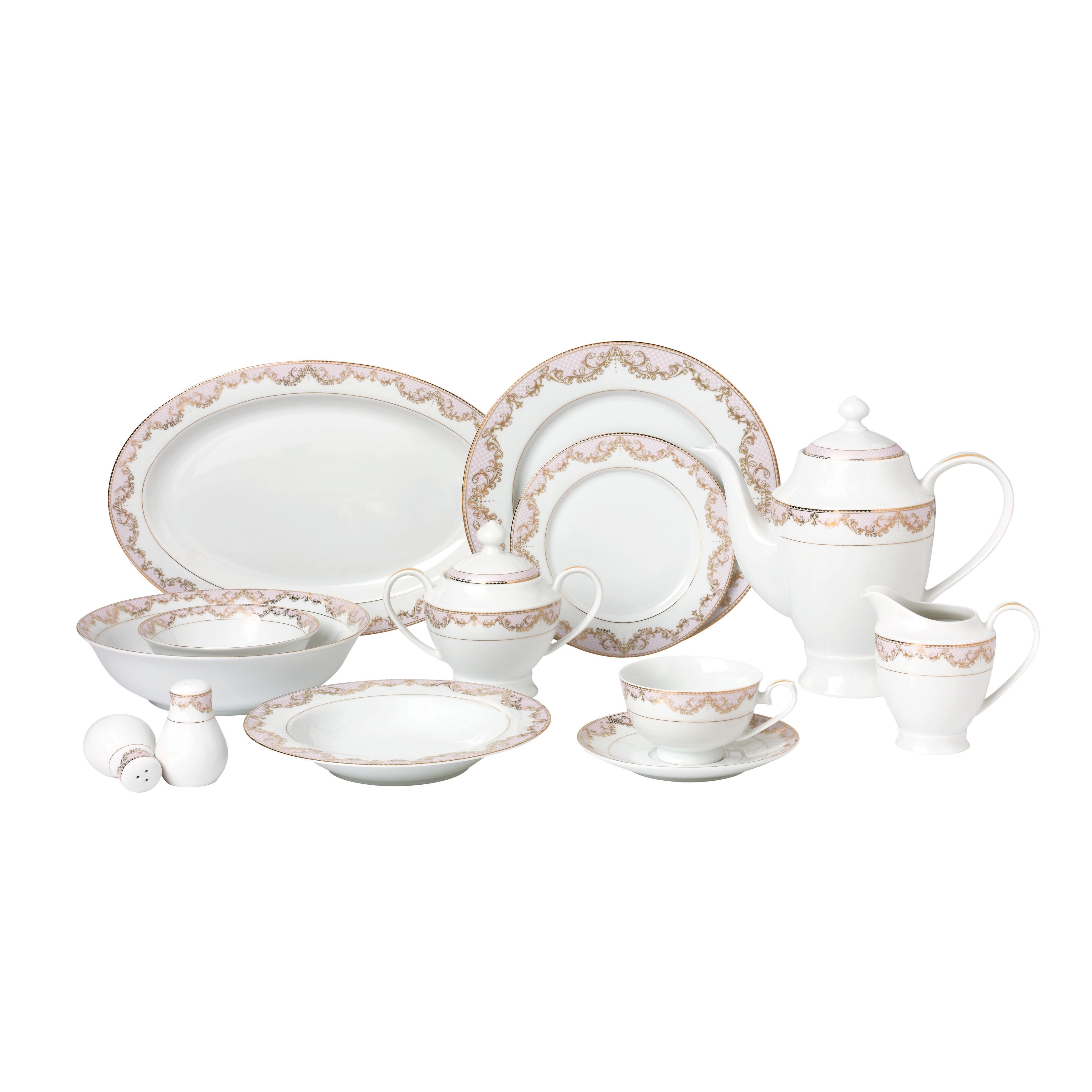 57 Piece Bone China Dinnerware Set Beauty