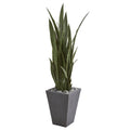 Nearly Natural Sansevieria Artificial Plant In Slate Planter