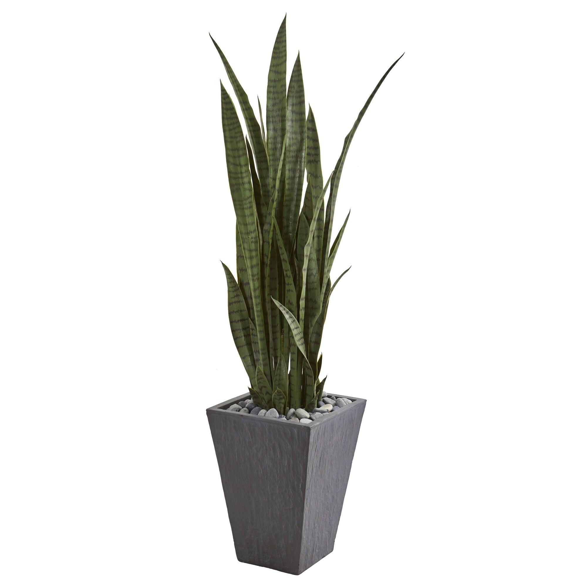 Nearly Natural Sansevieria Artificial Plant In Slate Planter