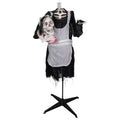 57 Lighted Led Head In Hand Animated Skeleton Maid Halloween Decoration