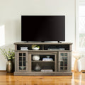 58 Inch Classic Tv Stand With Open And Closed Storage Gray Wash Entertainment Console For Tvs Up To 65