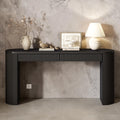 58 Inch Farmhouse Console Table With Drawers Entryway Sofa Table With Arched Legs And Pine Veneer