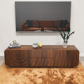 58 Inch Mid Century Tv Stand With Spiral Wave Doors And Drawers Modern Entertainment Center For Tvs Up To 69