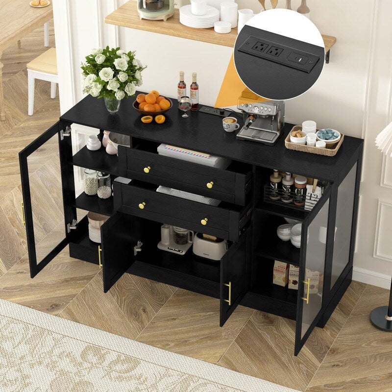Modern Sideboard 2 Drawers And Adjustable Shelves
