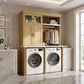 58 Over The Washer And Dryer Storage Cabinet Tall Laundry Room Organizer With Hanging Rod Heavy Duty Utility Cupboard