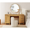 58 Wooden Vanity Desk With Storage Cabinet And Charging Station For Girls Vanity Dressing Table For Bedroom