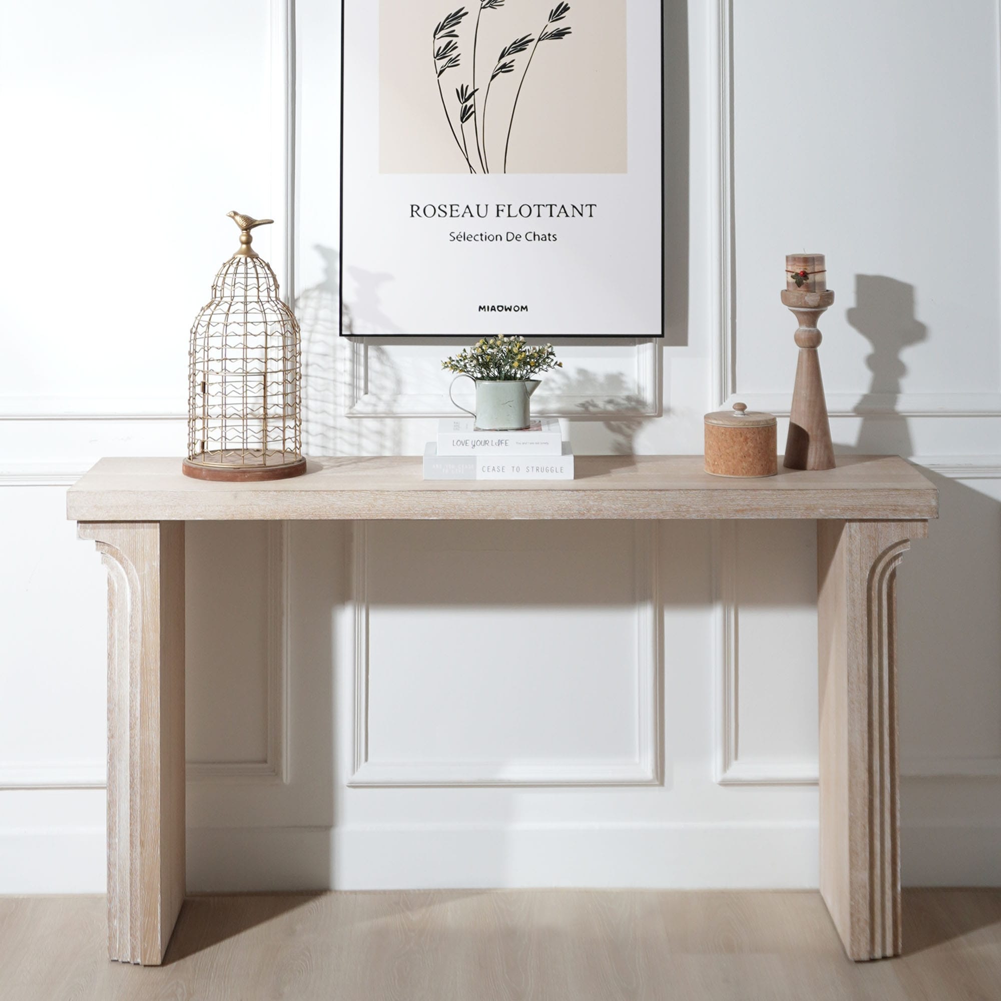 58In Modern Wooden Console Table For Entryway Living Room And Hallway