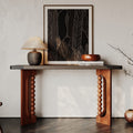 59 Inch Narrow Console Table Wood Sofa Table Behind Couch Table For Hallway Living Room