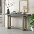 59.1 Painted Entryway Table With Pine Veneer Unique Triple Rectangle Design Console Table With Thick Pine Wood Legs