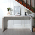 59 Curved Waterfall Style Console Table With Wooden Beads