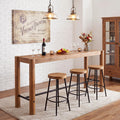 59 Solid Wood Bar Table Real Wood Dining Table With Footrest