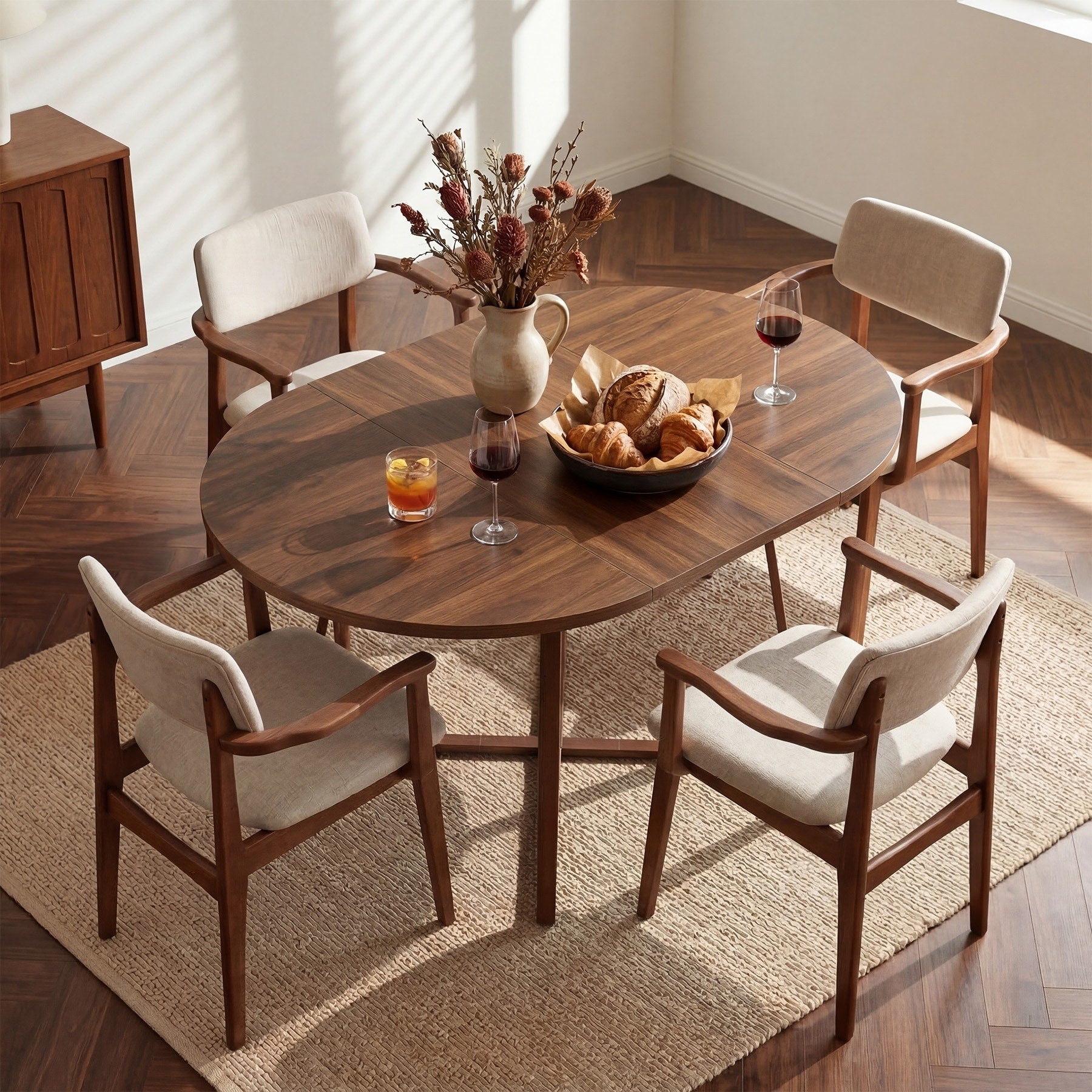59 W Round Kitchen Table For 4 6 People