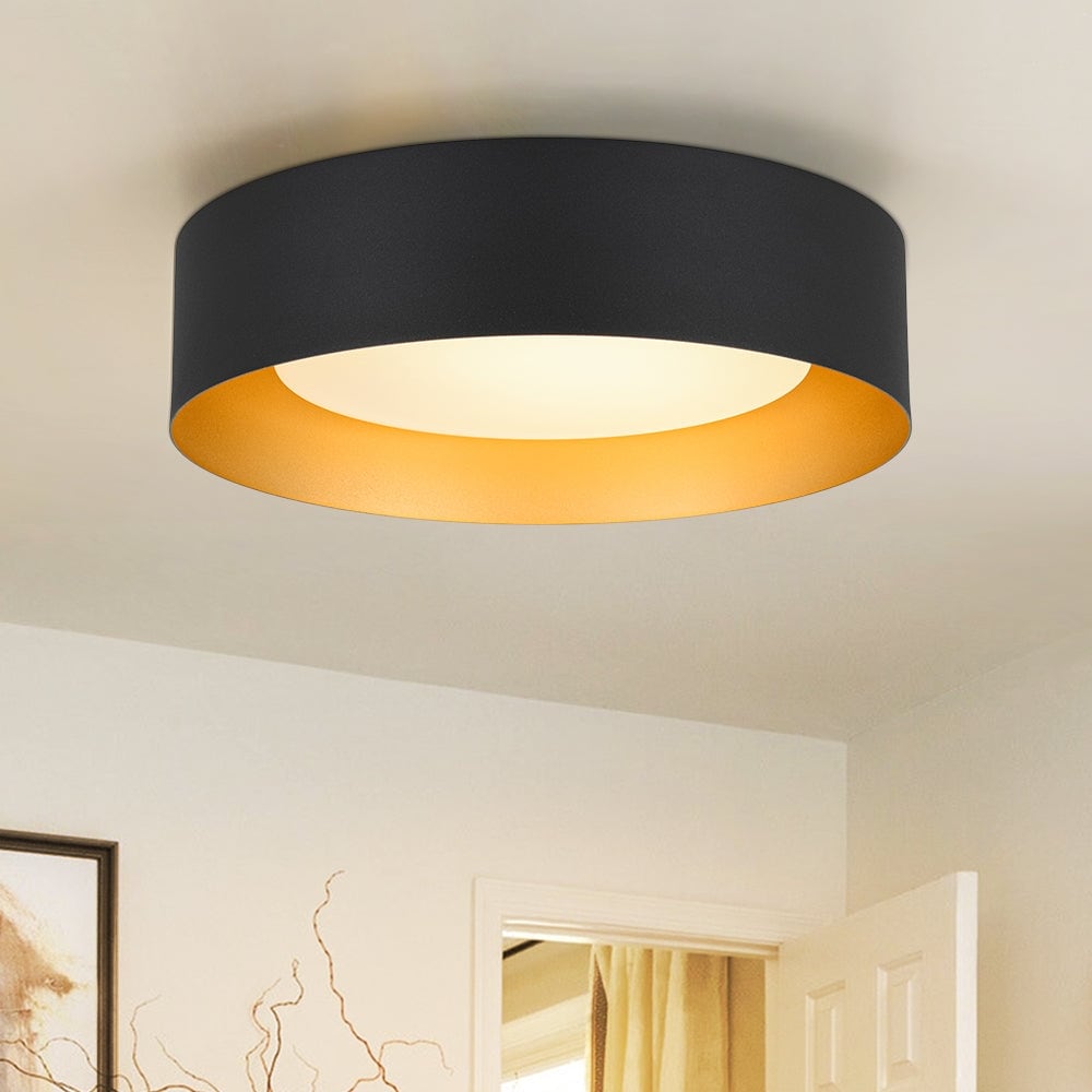 5Cct Dimmable Ceiling Light Round Drum Flush Mount 13.8 In