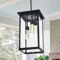 5Cct Led Large Outdoor Pendant Light Fixtures Led Integrated Bulbs Included 3 Light Black Outdoor Hanging Lantern Light